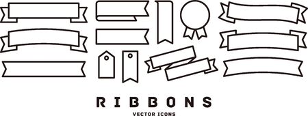 [RIBBON] vector iconsのイラスト素材