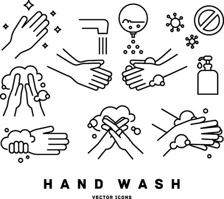 [Hand wash] vector iconsのイラスト素材