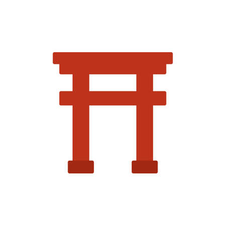flat design vector icon [torii gate]のイラスト素材