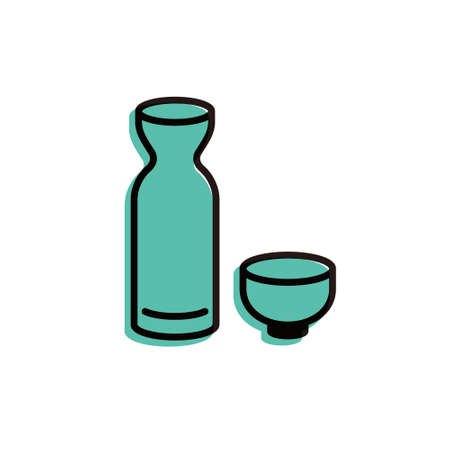 flat design vector icon[japanese sake]のイラスト素材