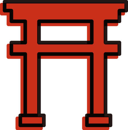 flat design vector icon [torii gate]のイラスト素材