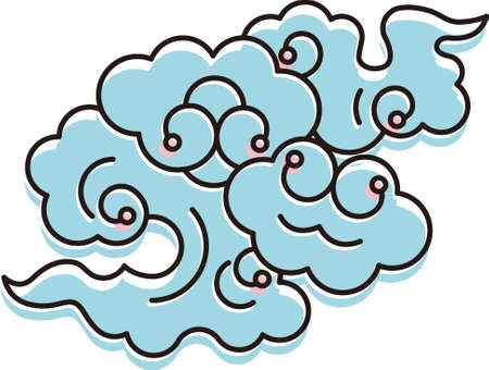 flat design vector icon[japanese cloud]のイラスト素材