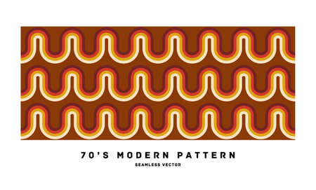 70's retro seamless pattern material illustrationのイラスト素材