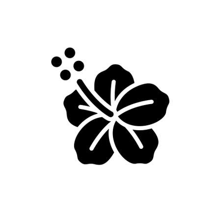 [hibiscus] flower vector iconsのイラスト素材