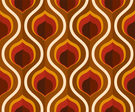 70's retro seamless wallpaper pattern material / vector illustrationのイラスト素材