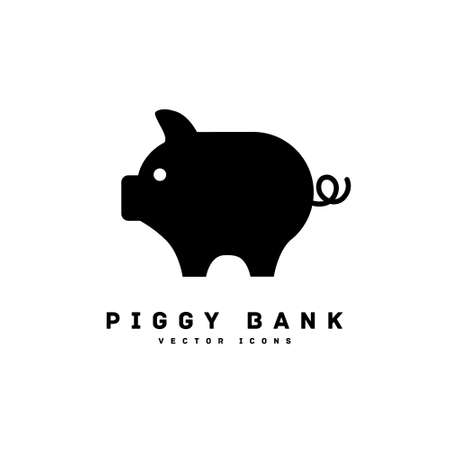 piggy bank silhouette icon vector illustrationのイラスト素材