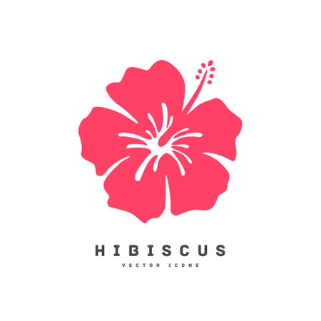 Hibiscus silhouette icon vector illustrationのイラスト素材