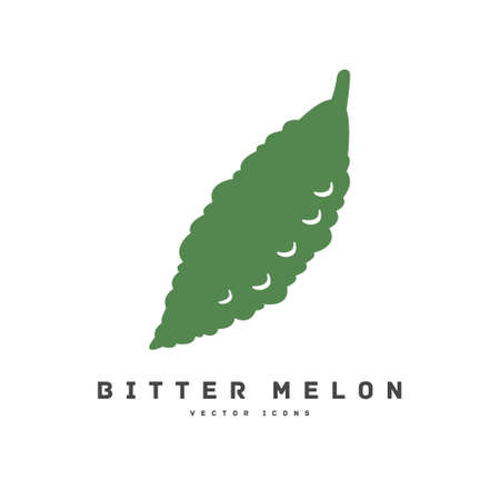 bitter melon silhouette icon vector illustrationのイラスト素材