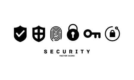 A set of icons with a security motifのイラスト素材