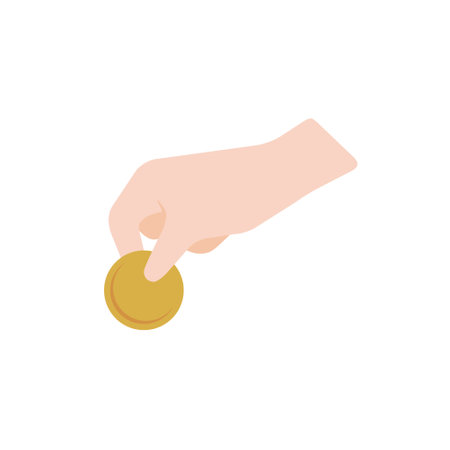 Coin and hand vector illustration iconのイラスト素材