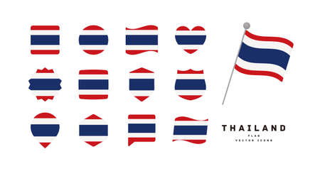 Thai flag icon set vector illustrationのイラスト素材