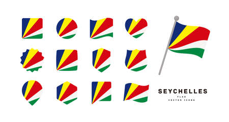 Seychelles flag icon set vector illustrationのイラスト素材