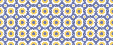 70's retro seamless wallpaper pattern material / vector illustrationのイラスト素材