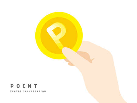 Point and hand illustrationのイラスト素材