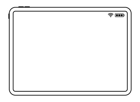 Tablet frame icon vector line illustrationのイラスト素材