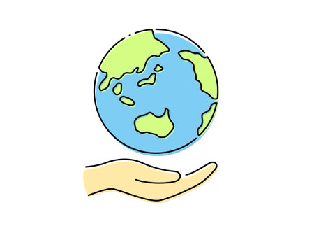 Hands and the earth SDGs Environmental issues Climate measuresのイラスト素材