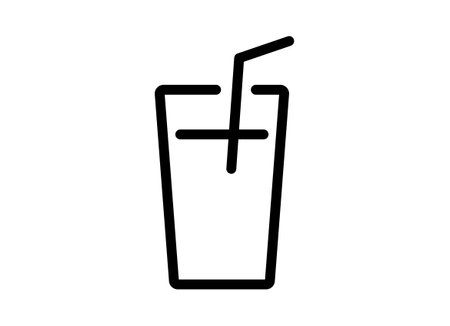 Glass icon straw simple vector illustrationのイラスト素材