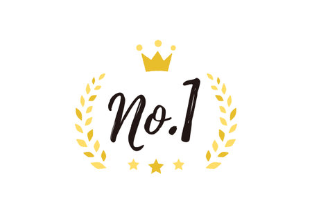 No.1 Icon Laurel Wreath Vector Illustrationのイラスト素材