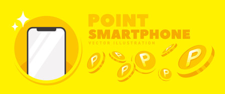 Point and smartphone background material copy space template vector illustrationのイラスト素材
