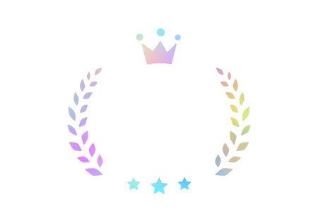 Award laurel frame wreath vector illustration prism colorのイラスト素材