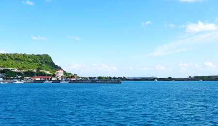 Okinawa Sea Henza Fishing Port Henza Island, Uruma City, Okinawa Prefectureの写真素材