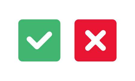 check mark cross mark simple icon vector illustrationのイラスト素材