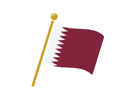 Qatar flag icon vector illustrationのイラスト素材
