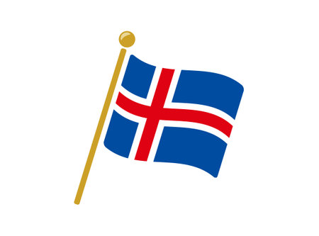 Iceland flag icon vector illustrationのイラスト素材