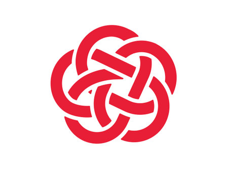 Japanese style icon, plum knot mizuhiki, vector illustrationのイラスト素材