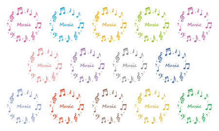 Musical note frame material Vector illustrationのイラスト素材