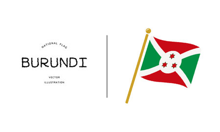 Burundi flag icon Vector Illustrationのイラスト素材