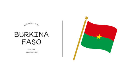 Burkina Faso flag icon Vector Illustrationのイラスト素材
