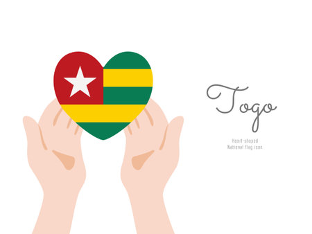 [Togo] Hand and flag icon Vector illustrationのイラスト素材