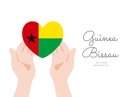 [Guinea-Bissau] Hand and flag icon Vector illustrationのイラスト素材
