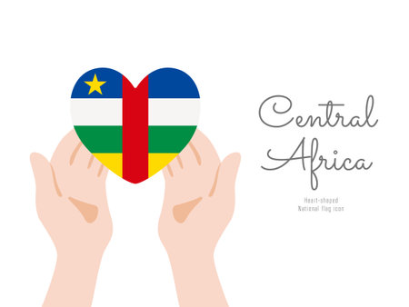 [Central Africa] Hand and flag icon Vector illustrationのイラスト素材