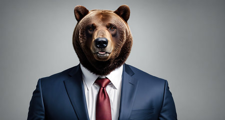 A bear wearing a suit and tie.の素材
