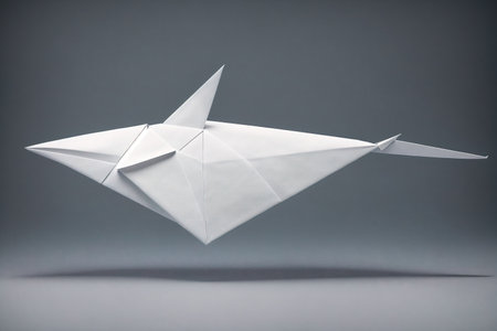 A paper origami shark.の素材