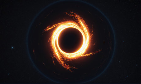 A black hole in space, as captured by the Event Horizon Telescopeの素材