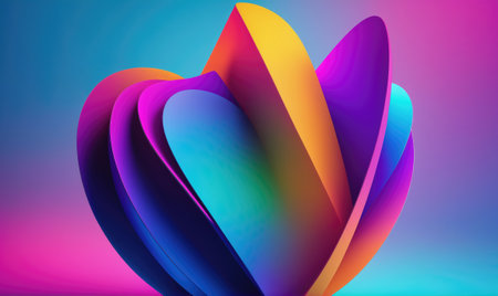 A vibrant, abstract sculpture made of colorful paper, creating a visually stunning piece of artの素材