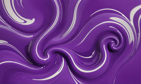Purple and white paint swirl together in an abstract patternの素材