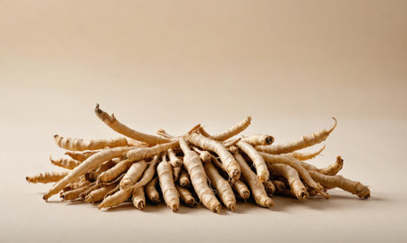 A bunch of dried up plant stems are piled on top of each otherの素材