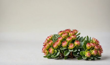 A bunch of red flowers are sitting on a white backgroundの素材