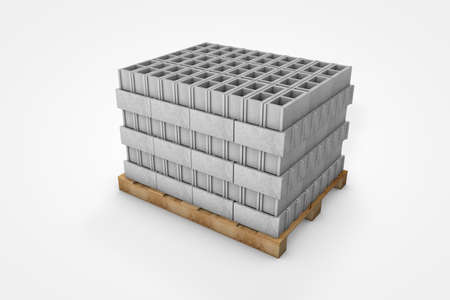 Prefabricated concrete materials, cement tubes on white background 3d illustrationの写真素材