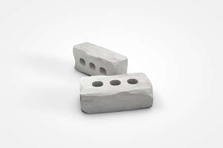 Prefabricated concrete materials, cement tubes on white background 3d illustrationの写真素材