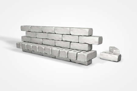 Prefabricated concrete materials, cement tubes on white background 3d illustrationの写真素材