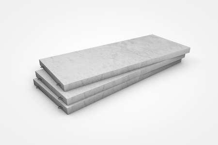 Prefabricated concrete materials, cement tubes on white background 3d illustrationの写真素材