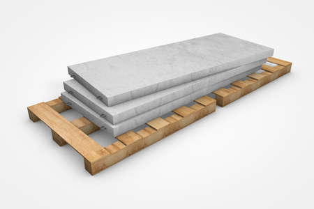 Prefabricated concrete materials, cement tubes on white background 3d illustrationの写真素材