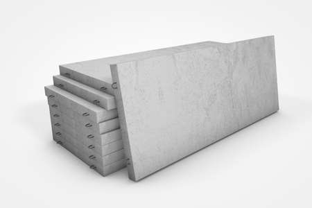 Prefabricated concrete materials, cement tubes on white background 3d illustrationの写真素材