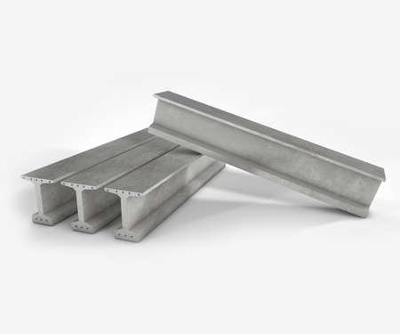 Prefabricated concrete materials, cement tubes on white background 3d illustrationの写真素材