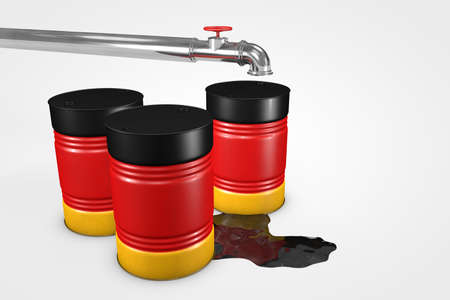 Group of oil barrels from countries of the world isolated on a white background, 3D illustrationの写真素材